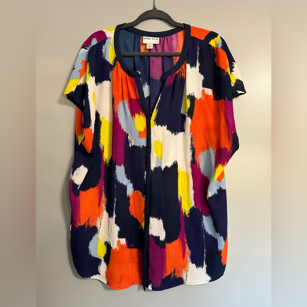 Ava & Viv Button Down Blouse 2X